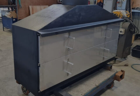 outdoor fireplace with stainless steel doors north canterbury