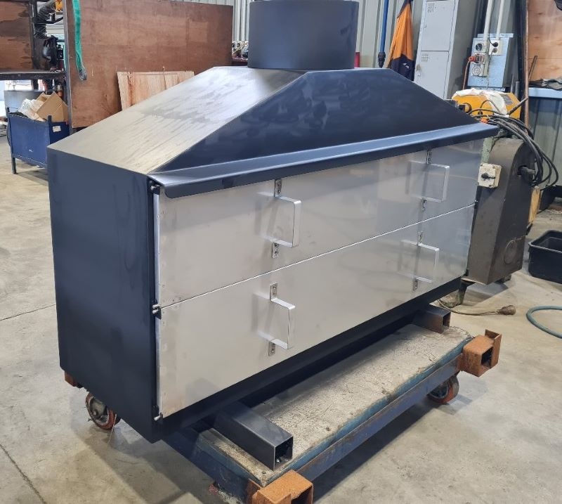 outdoor fireplace with stainless steel doors north canterbury