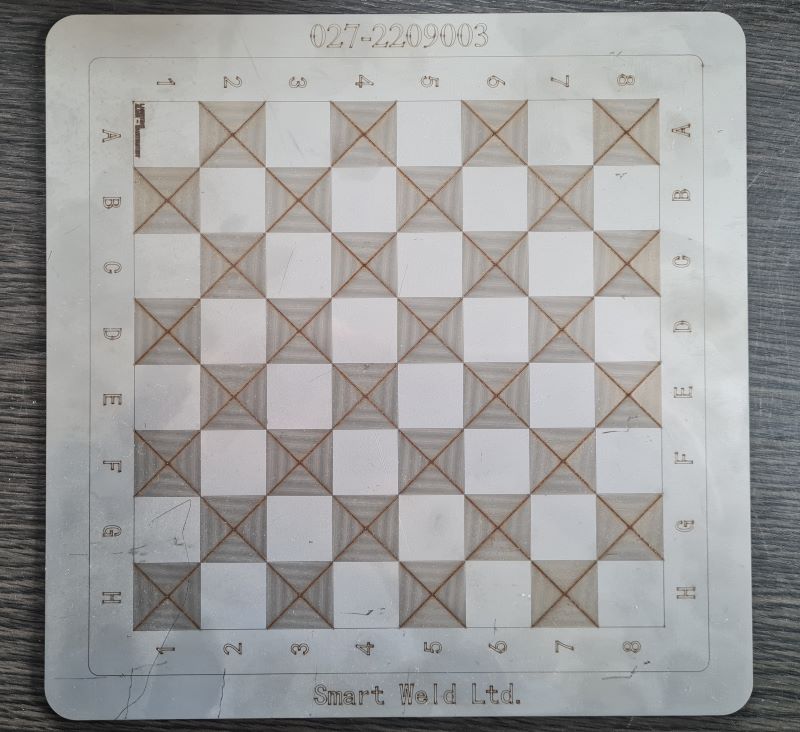 stainless steel etched chess board