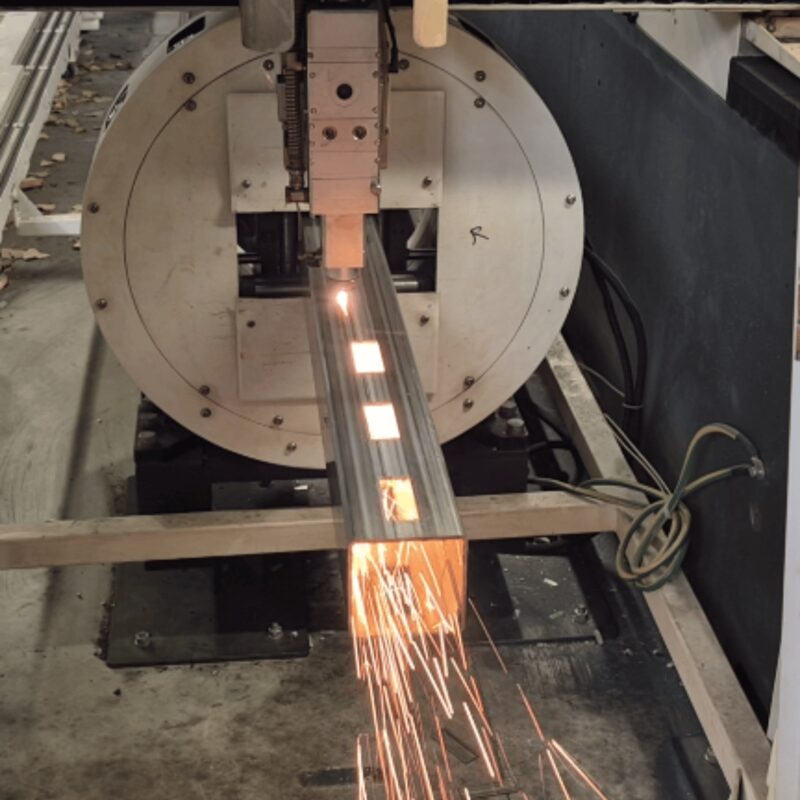 Tube laser cutting a square hollow section at Smartweld in Christchurch